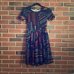 Short Sleeve LuLaRoe Dress with Back Zipper